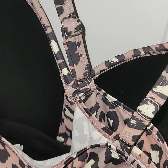 G.I.L.I. Pink and Black Bustier Peplum Swim Tankini - Picture 8 of 8